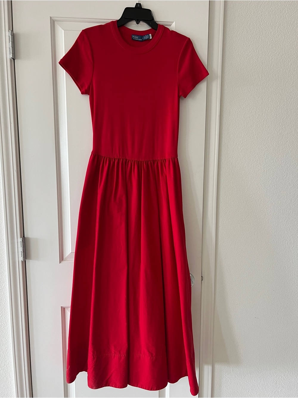 Ralph Lauren Bright Red Short-Sleeve long Dress